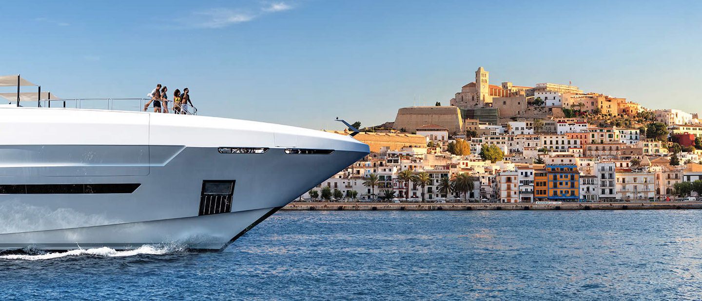 Superyacht being chartered at Ibiza